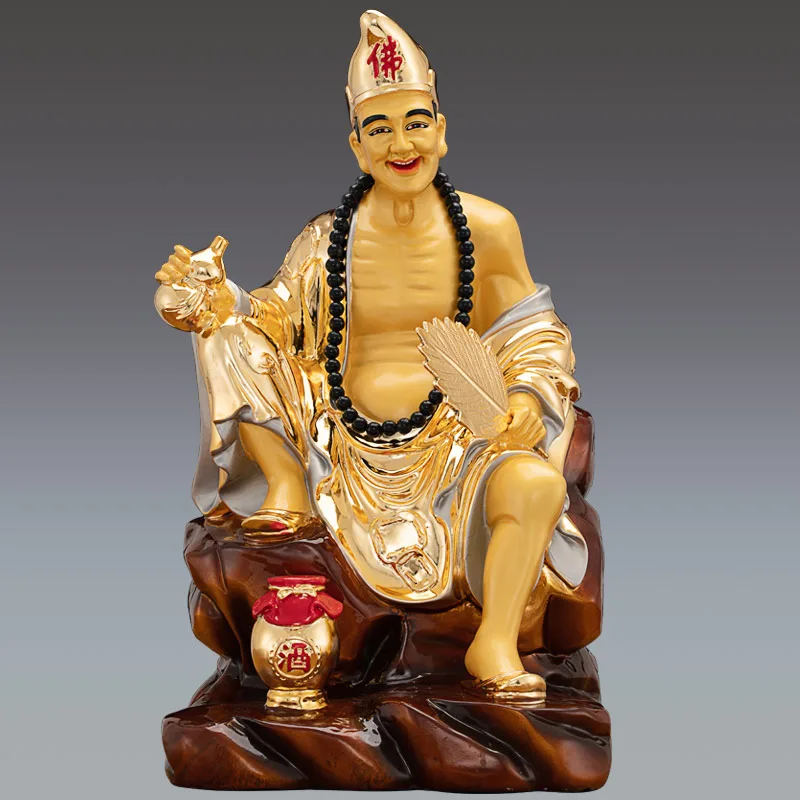 16 Zoll vergoldete polychrome Bronze-Ji-Gong-Statue
