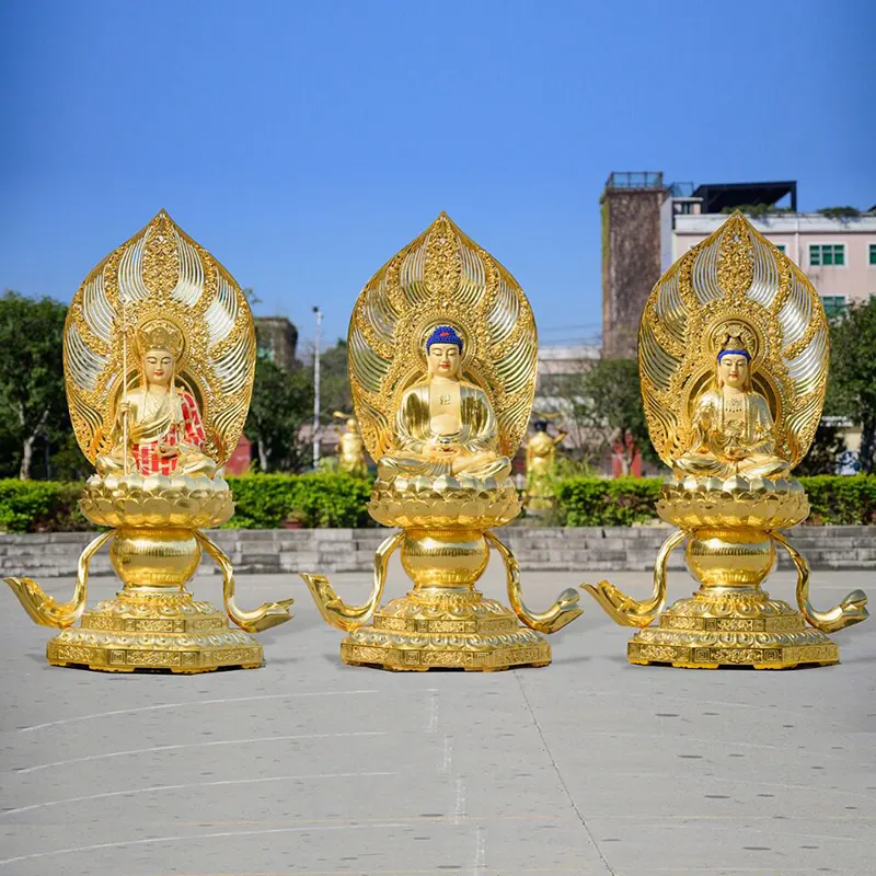 175 cm große taiwanesische Buddha-Statue aus reinem Kupfer