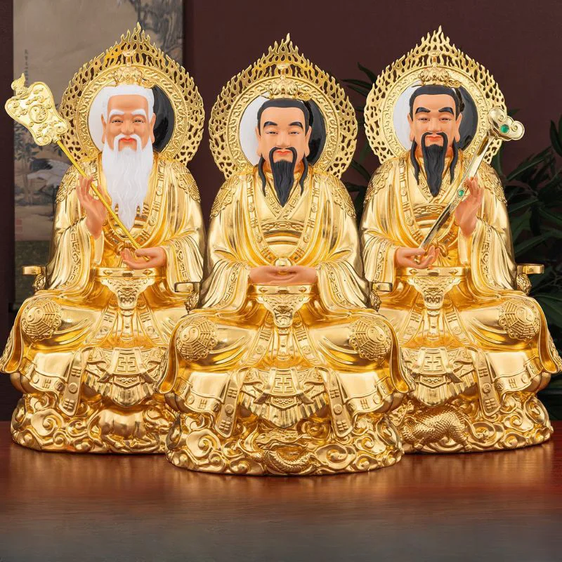 Messingstatuen-Set „Drei Reine Ones“ für den Tempelschrein