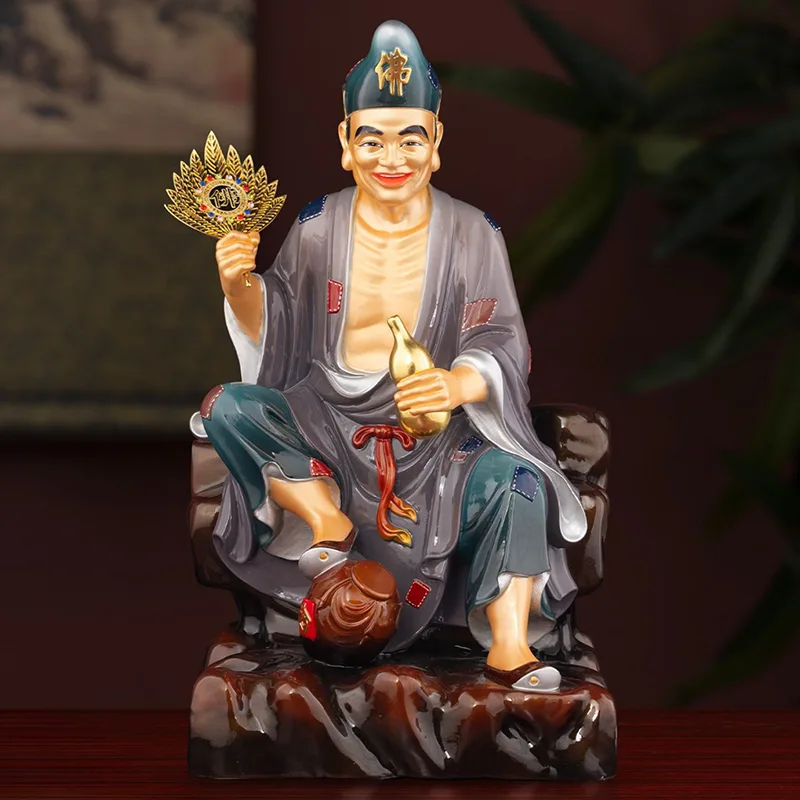 Elite-Bronze-Weinkürbis-Fan-Drache Arhat Ji Gong