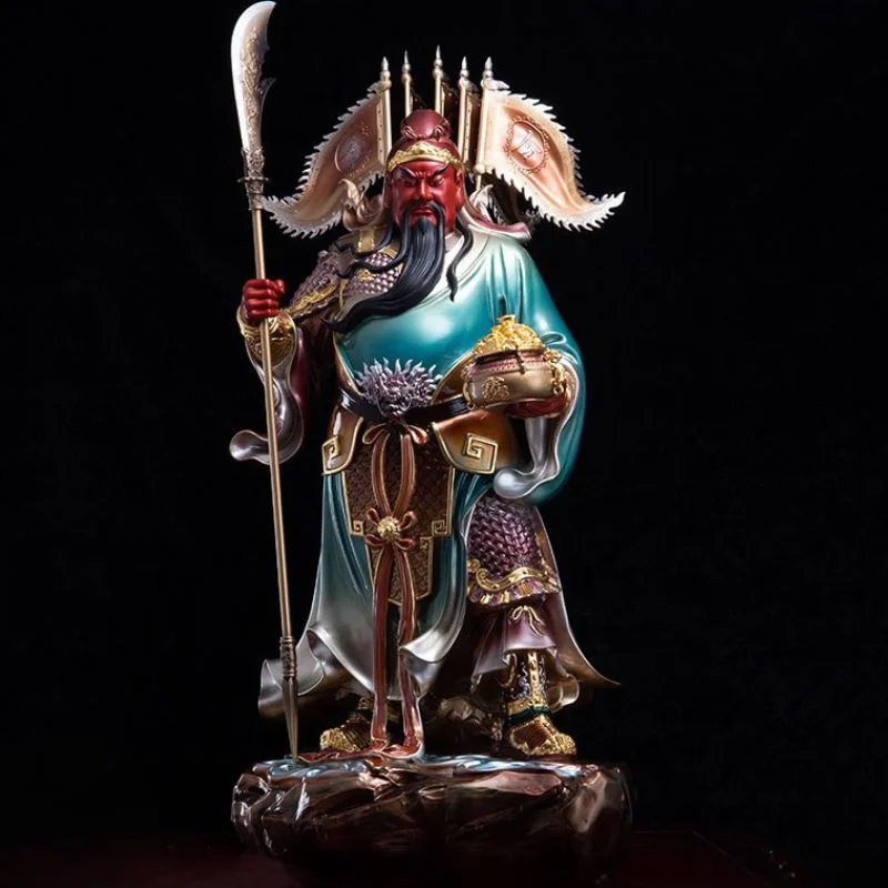 Fünf Flaggen Guan Yu Bronzestatue