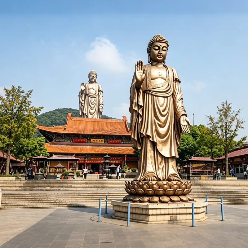 Große Maitreya-Buddha-Statue aus reinem Kupfer