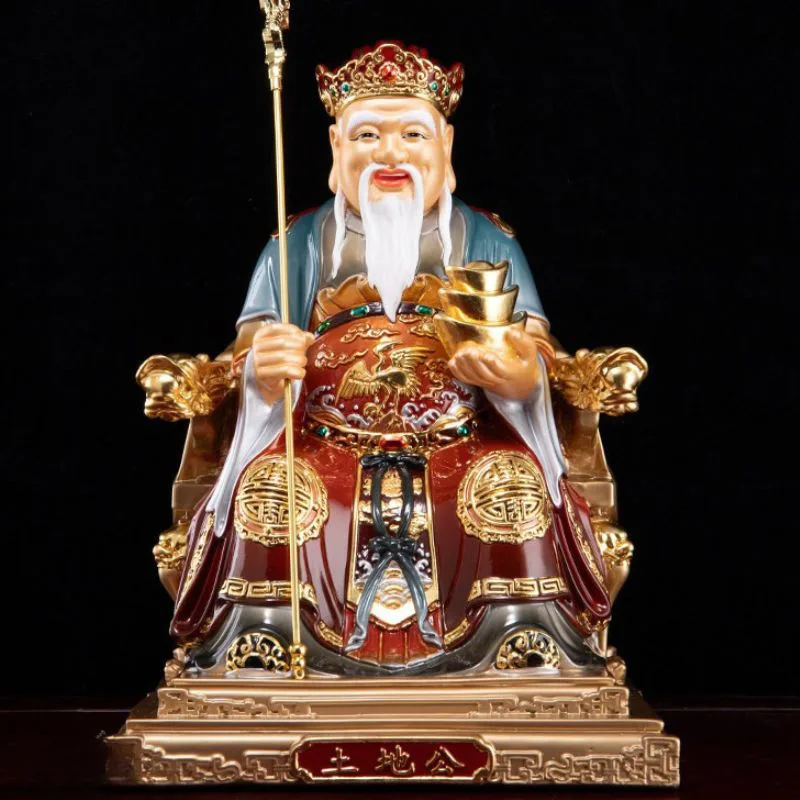 Raffinierte Kaiserstab-Fude-Zhengshen-Statue aus Messing